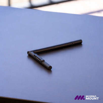 Marina Mount ergonomic handle with removable locking pin for securing the dock mounting system