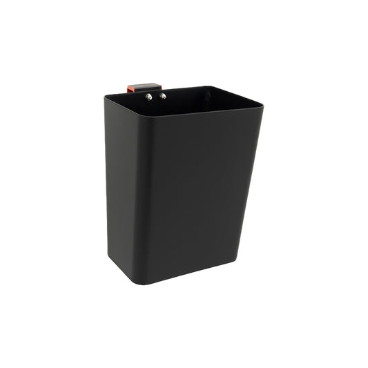 Small black Marina Mount dock waste container with a 4.5-gallon capacity and mounting attachment