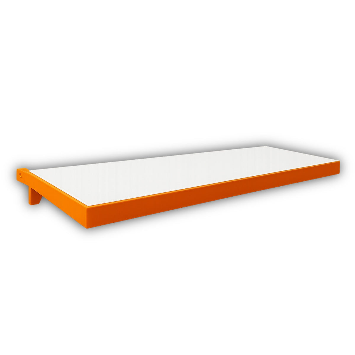 Marina Mount Table Attachment with white HDPE tabletop and orange powder-coated frame